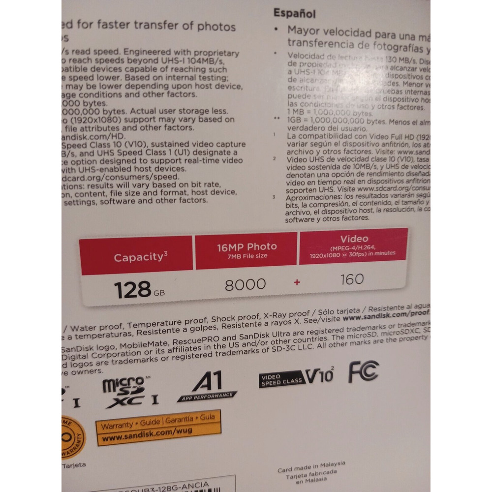 SanDisk 128GB ULTRA PLUS microSDXC UHS-1 Card w Adapter microSD memory card - Picture 9 of 9